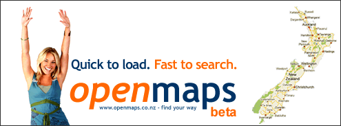 openmaps.co.nz - new zealand online street maps. quick to load. fast to search.